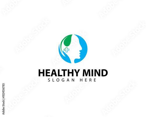 Healthy Mind Logo Design Creative Modern Hand Nature Hand Symbol Vector Concept.