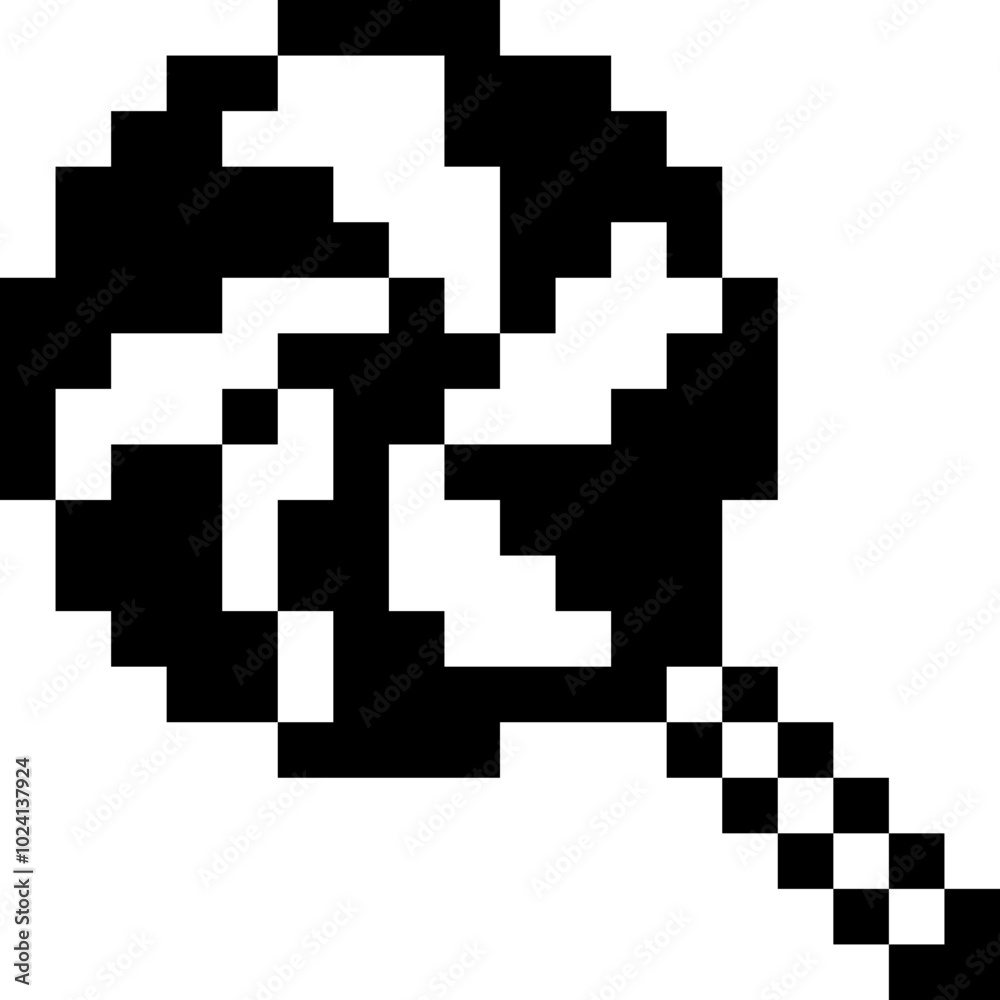 Halloween Lollipop Pixel 8bit Icon Black Color. Halloween Lollipop Pixel 8bit Icon Black Color.