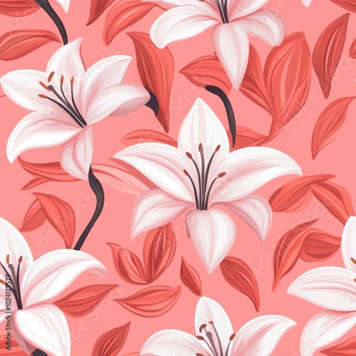 Soft Watercolor Lilies in Gentle White Tones