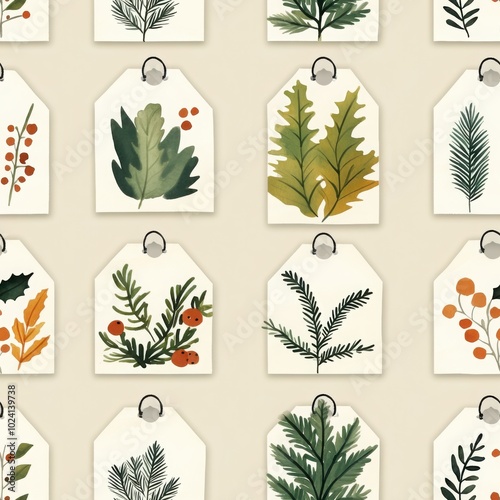Minimalist Watercolor Holiday Gift Tags Design