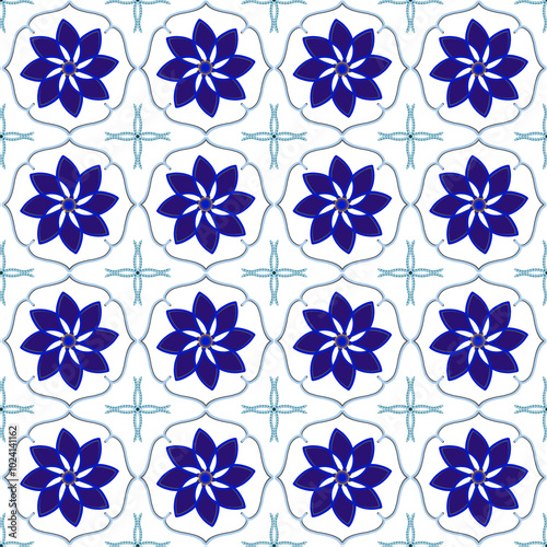 set of blue flowers