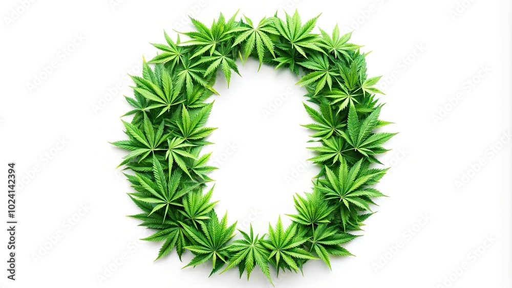 Long shot of cannabis marijuana leaves forming number Long shot of cannabis marijuana leaves forming number