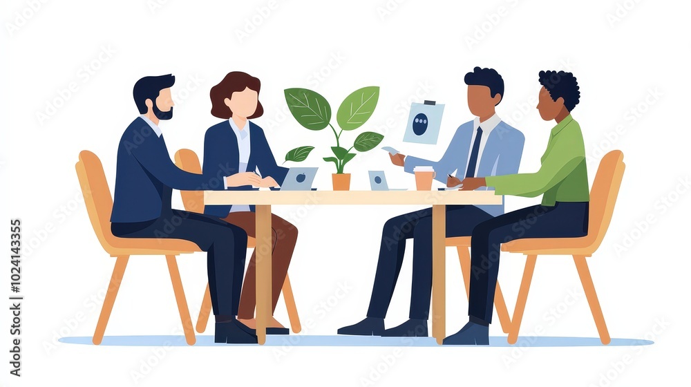 Diverse Team Brainstorming Ideas Around Table Business Meeting Collaboration Creative W Diverse Team Brainstorming Ideas Around Table Business Meeting Collaboration Creative W