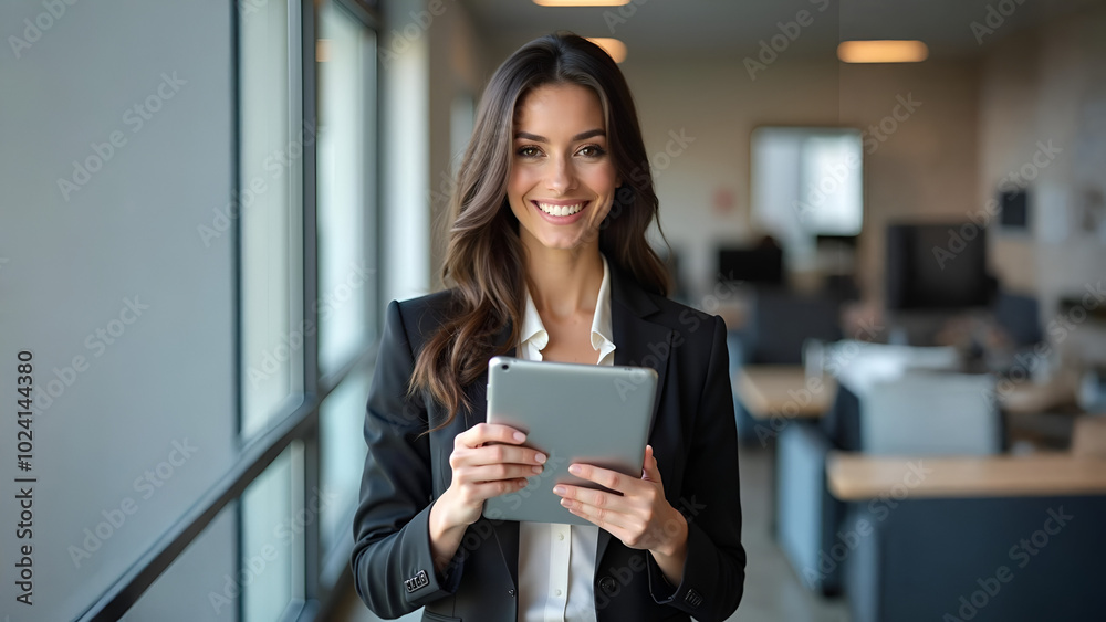 Fototapeta premium Smart Businesswoman Using Tablet for Professional Decisions