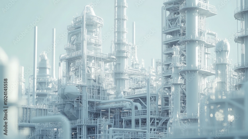Industrial Complex with Pipes and Towers Industrial Complex with Pipes and Towers