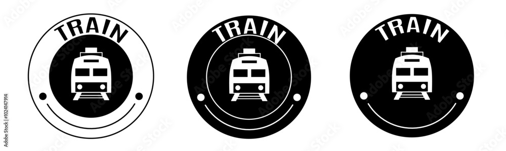 Black and white illustration of train icon in flat. Stock vector. Black and white illustration of train icon in flat. Stock vector.