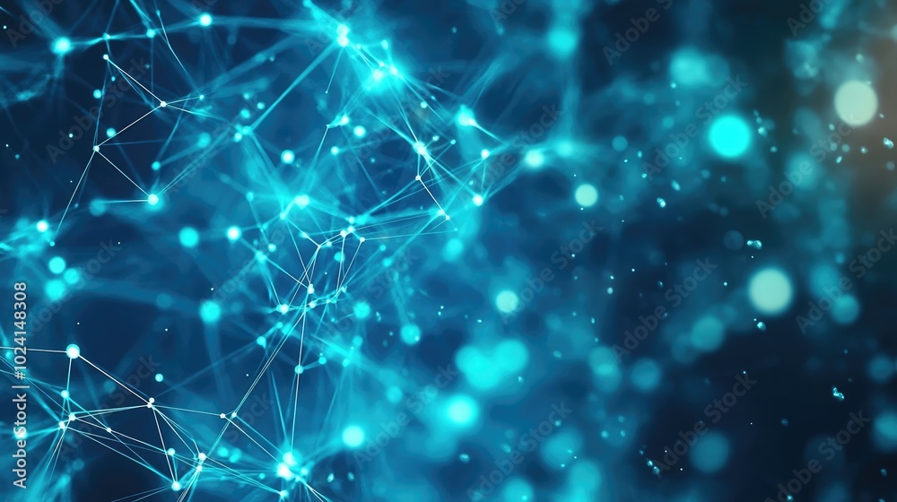 Abstract Neural Network Background in Dark Cyan and Teal Colors Abstract Neural Network Background in Dark Cyan and Teal Colors