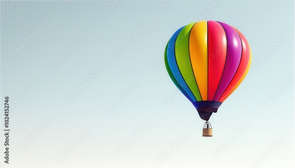 Fototapeta premium Vibrant Hot Air Balloon in Clear Sky