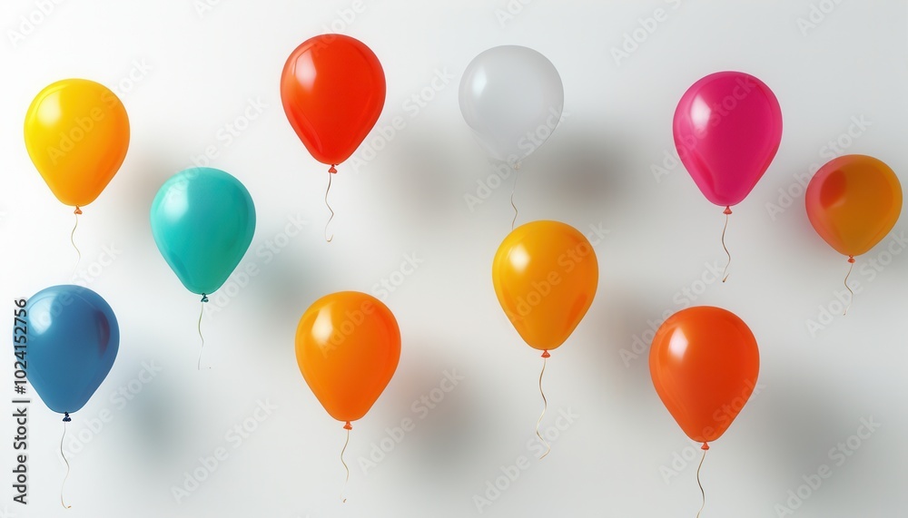 Colorful Balloons Against a Simple Background Colorful Balloons Against a Simple Background