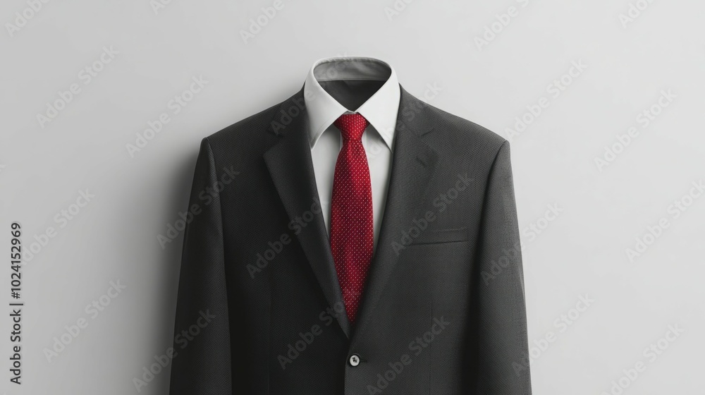 A black suit with a red tie, a simple yet sophisticated look. A black suit with a red tie, a simple yet sophisticated look.