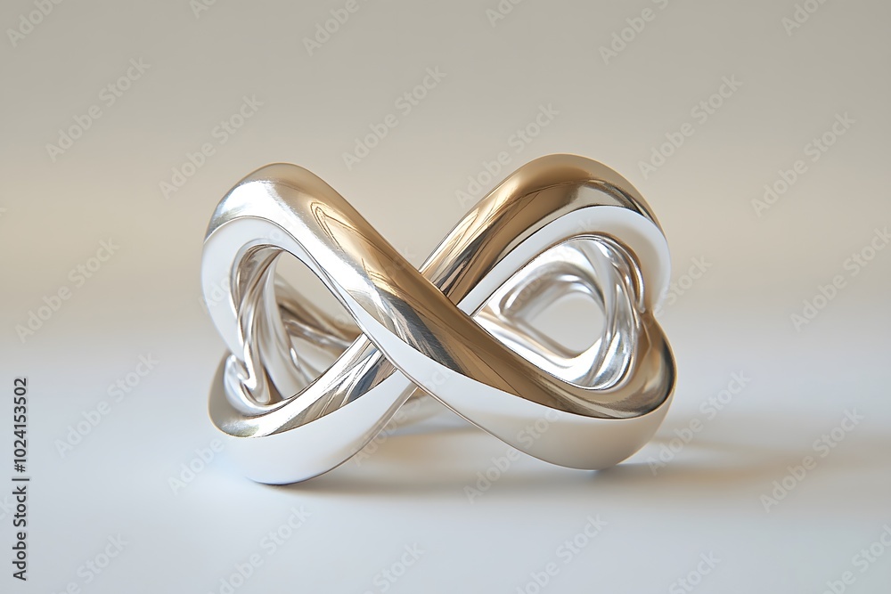 A Shiny Silver Infinity Symbol Made of Intertwined Hearts A Shiny Silver Infinity Symbol Made of Intertwined Hearts