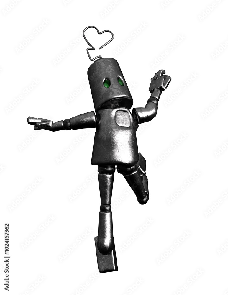 Fototapeta premium 3d render, cyborg assistant robot