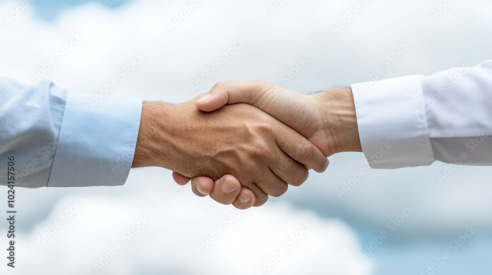 Hands shaking in agreement, representing a successful partnership. Hands shaking in agreement, representing a successful partnership.