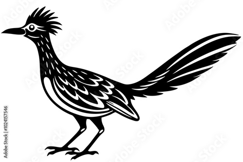 roadrunner bird vector silhouette, roadrunner bird icon vector