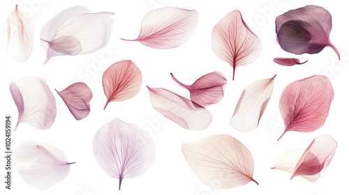 Translucent Flower Petals with Veins