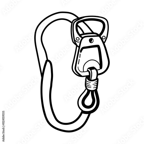 A hand drawn icon of a climbing belay