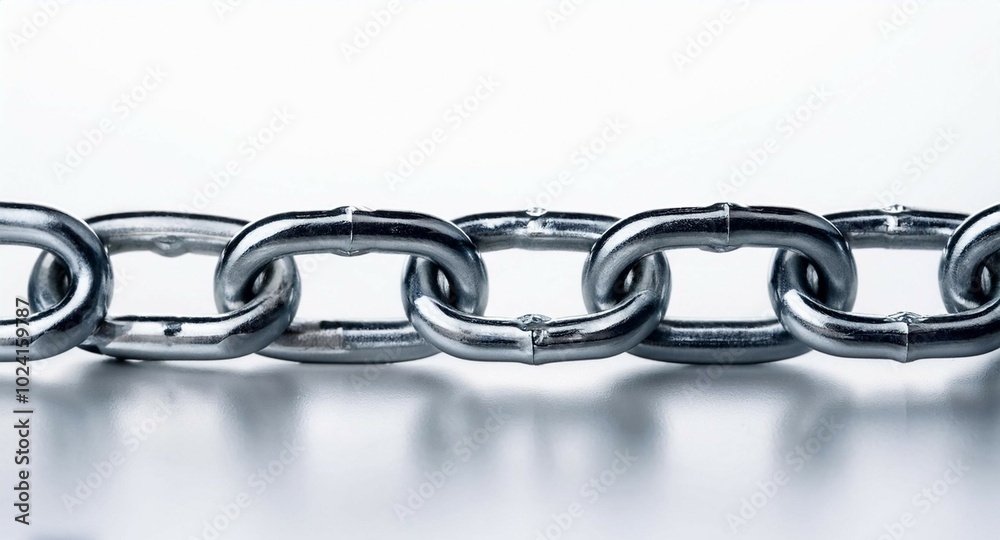 Cadena metálica a detalle con iluminación de estudio y un fondo aislado ...