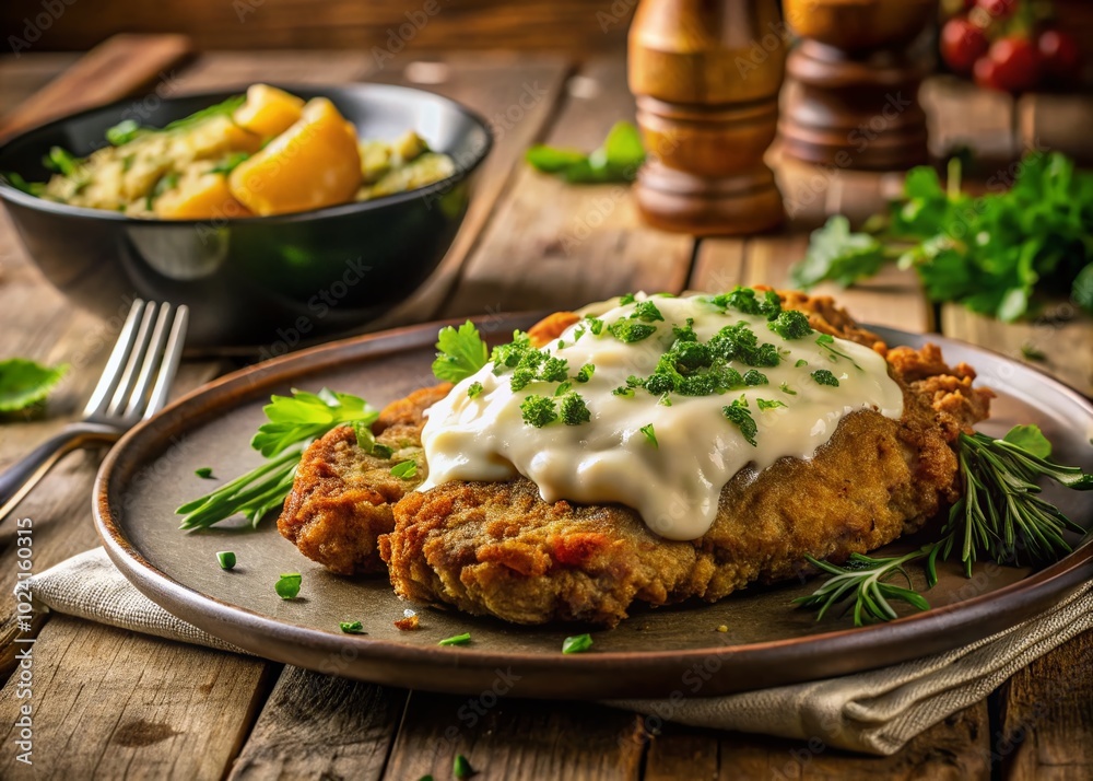tender chicken fried steak served with crispy potatoes, topped with creamy gravy. A delightful, hearty meal that warms the soul. tender chicken fried steak served with crispy potatoes, topped with creamy gravy. A delightful, hearty meal that warms the soul.