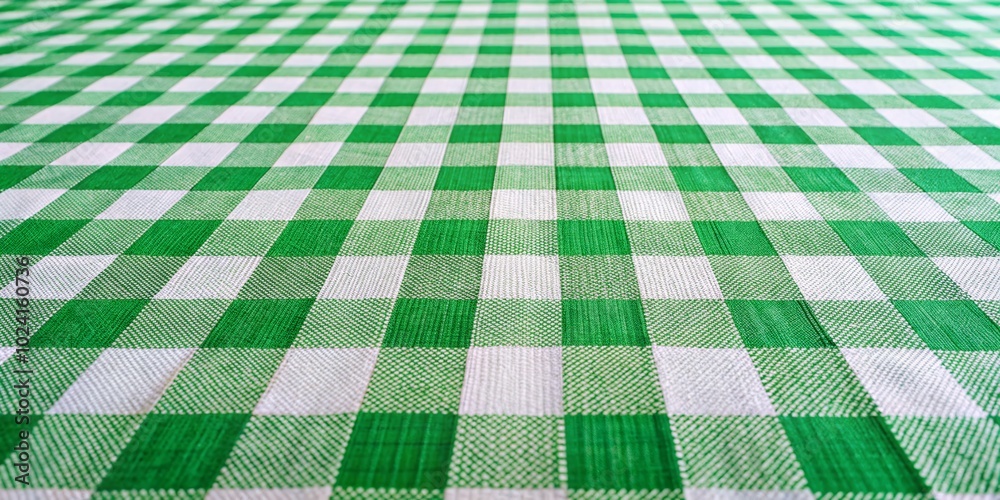 This seamless green and white checkered pattern fabric is perfect for picnic tablecloths, offering a stylish and This seamless green and white checkered pattern fabric is perfect for picnic tablecloths, offering a stylish and