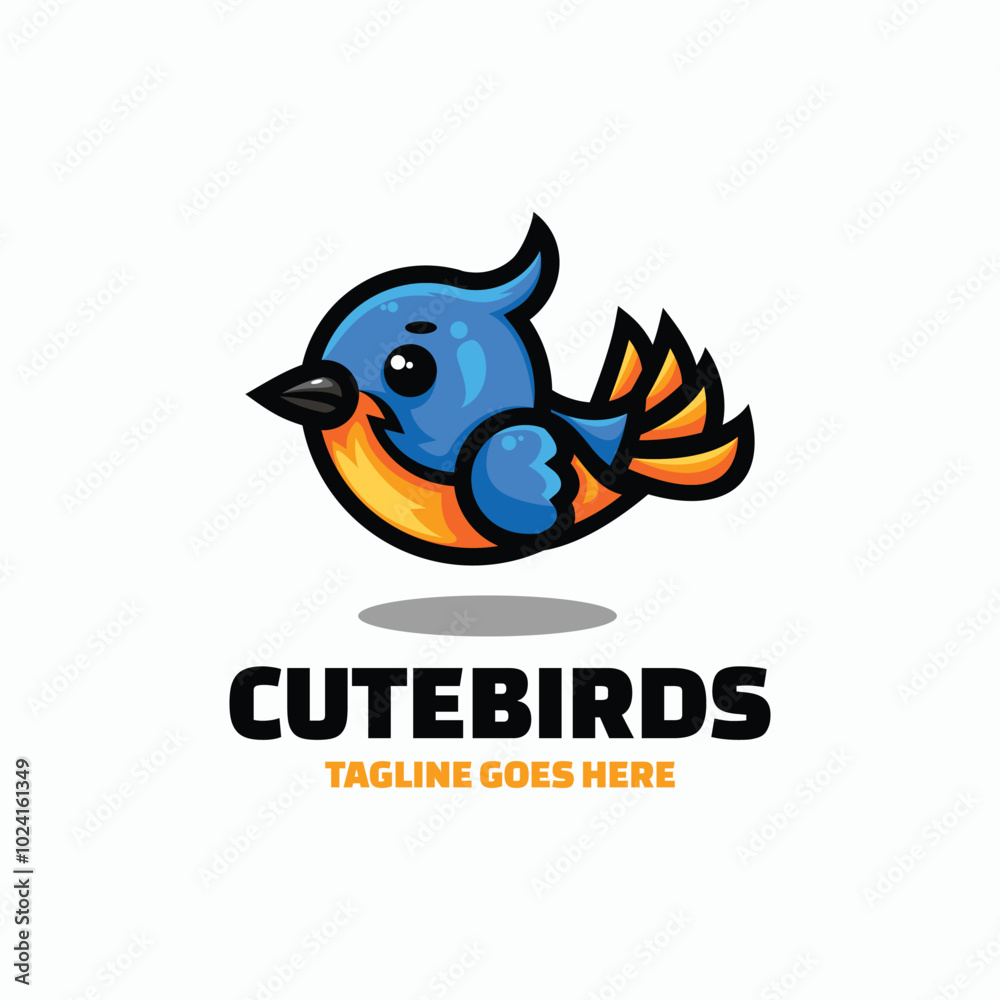 Vector Logo Illustration cute Birds Mascot Cartoon Style Vector Logo Illustration cute Birds Mascot Cartoon Style