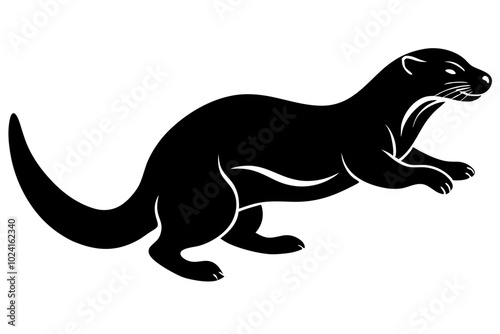 Otter animal silhouette vector illustration