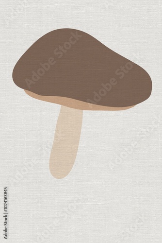 A cozy and aesthetic collection of earth tone mushroom illustrations, inspired by the quiet beauty of nature. Each mushroom is drawn in warm, muted colors — beige, terracotta, brown, olive, and cream 