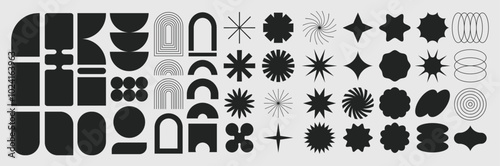 Modern retro geometric shapes