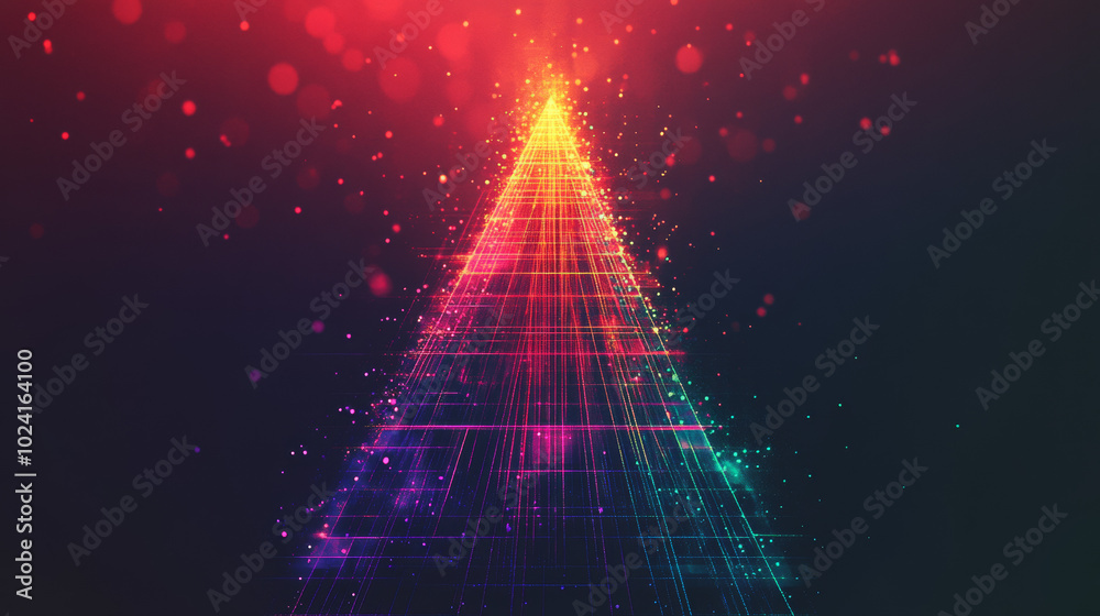 A modern Christmas poster featuring a digital Christmas tree. This festive card uses a tech design for a unique New Year's greeting. A modern Christmas poster featuring a digital Christmas tree. This festive card uses a tech design for a unique New Year's greeting.