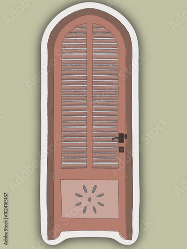 Modern and vintage door sticker illustrations clipart, blending contemporary and classic design elements for a stylish and timeless aesthetic