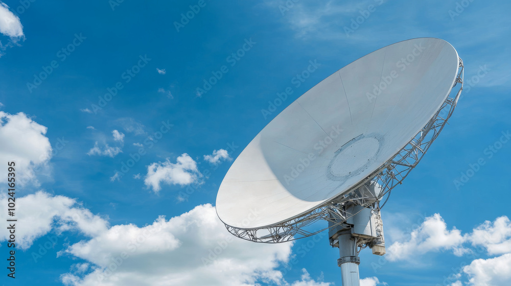 A satellite dish receives a digital signal from a telecommunications satellite that orbits the Earth. This technology enables broadcasting from space. A satellite dish receives a digital signal from a telecommunications satellite that orbits the Earth. This technology enables broadcasting from space.
