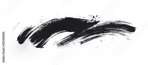 Abstract black brush strokes on a white background