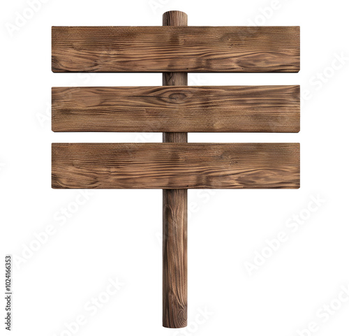 Wood sign board isolated on transparent background