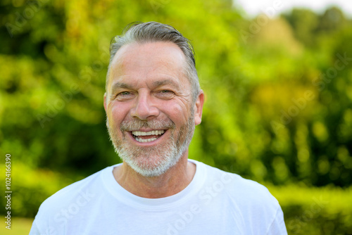 Joyful Smile of a Mature Man