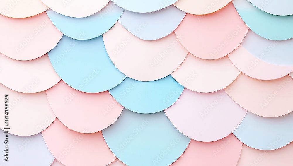 Abstract pastel pink, blue, and cream-colored fish scale pattern. Background for a mermaid party Abstract pastel pink, blue, and cream-colored fish scale pattern. Background for a mermaid party