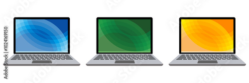 Laptop flat vector icon illustration