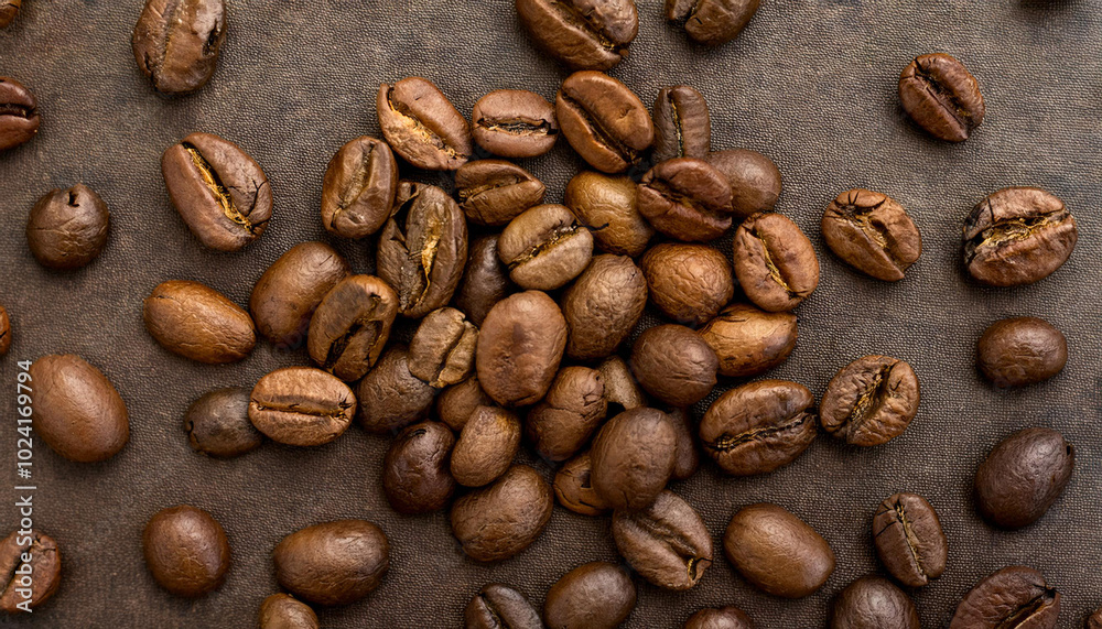 Close-up of roasted Arabica coffee beans Close-up of roasted Arabica coffee beans