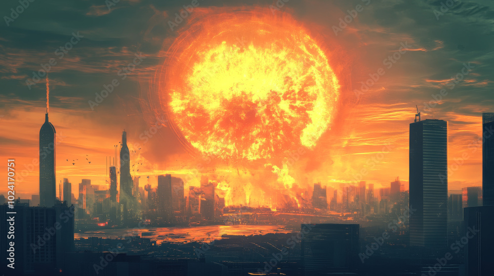 A nuclear chain reaction.It's future reality. illustration scheme or diagramm A nuclear chain reaction.It's future reality. illustration scheme or diagramm