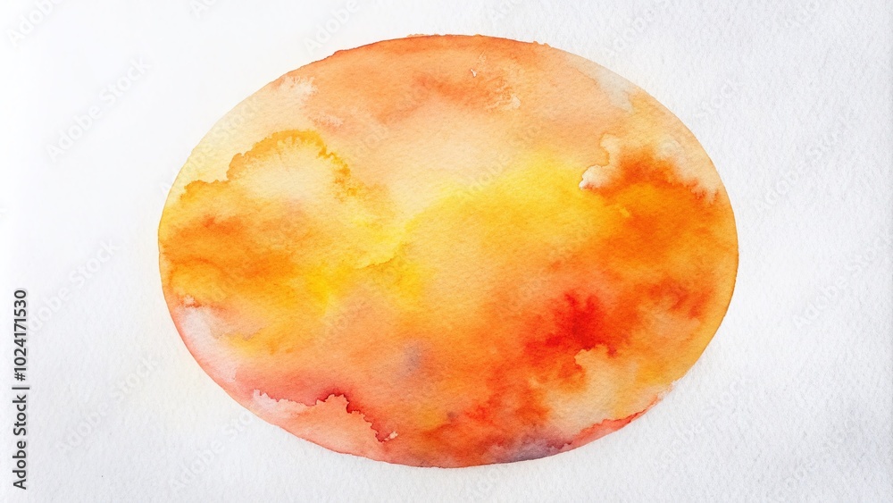 Fototapeta premium Watercolor Pastel Orange Circle - Hand-Painted Abstract Background for Creative Projects