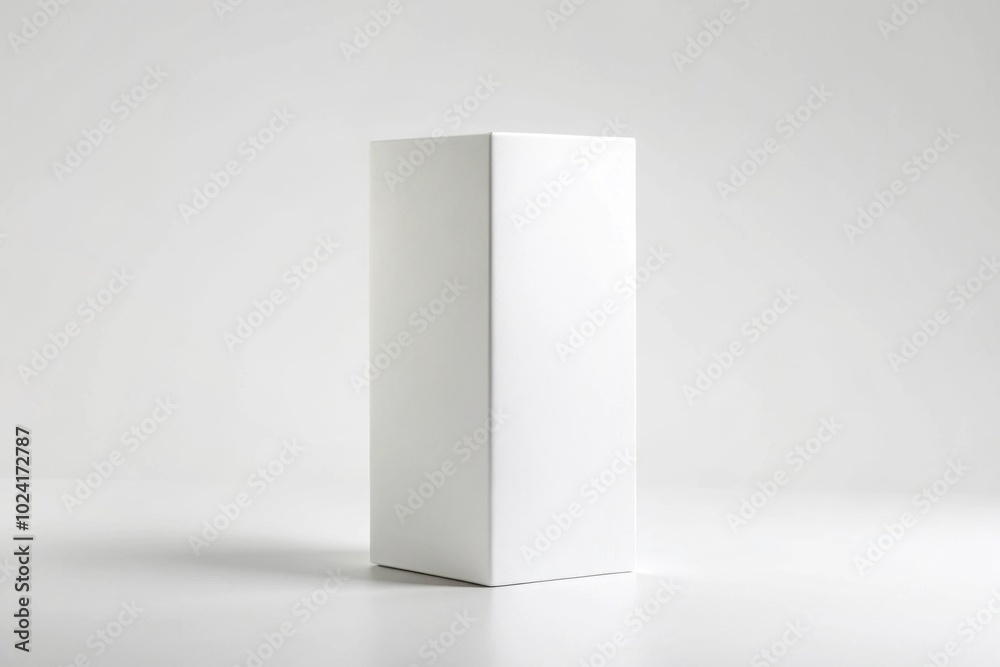 Minimalist white mockup box on background Minimalist white mockup box on background