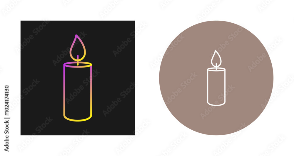 Lit Candle Vector Icon Lit Candle Vector Icon