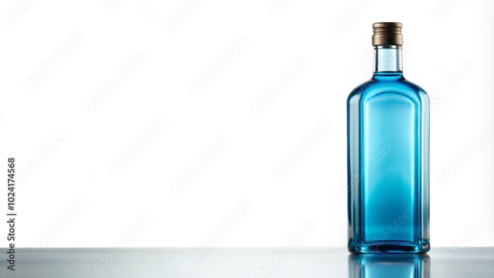 Silhouette of Bombay Sapphire gin bottle on white background Silhouette of Bombay Sapphire gin bottle on white background