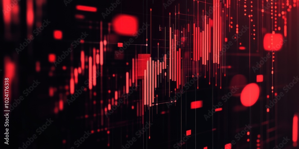 Abstract Red Data Visualization Background