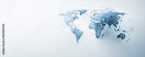 Abstract representation of economic policy impacting global trade routes, concept of international economic relations