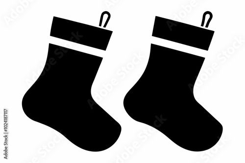 

Christmas sock silhouette vector, Christmas stocking, Christmas stocking icon
