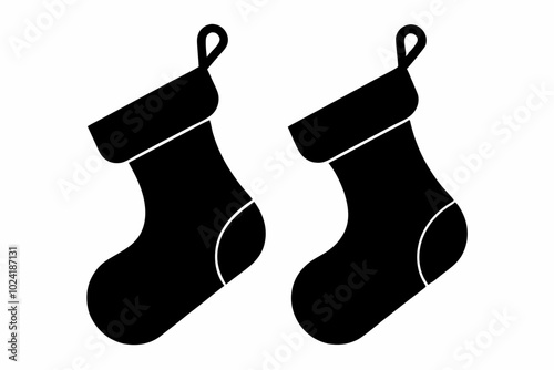 

Christmas sock silhouette vector, Christmas stocking, Christmas stocking icon
