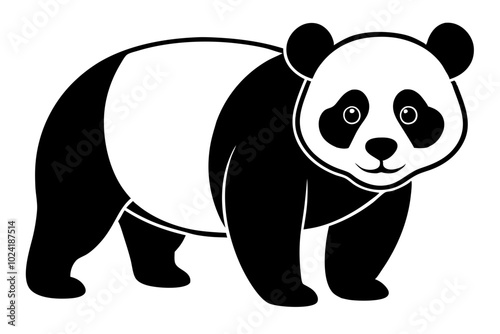 panda silhouette vector icon