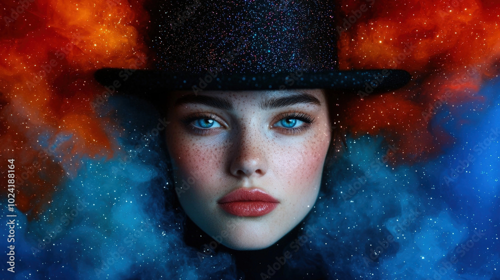 captivating portrait of woman with striking blue eyes and freckles ...