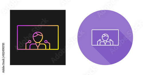 Online Press Conference Vector Icon