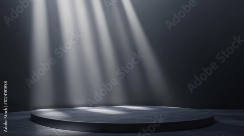 Gray background for product presentation with beautiful lights and shadows