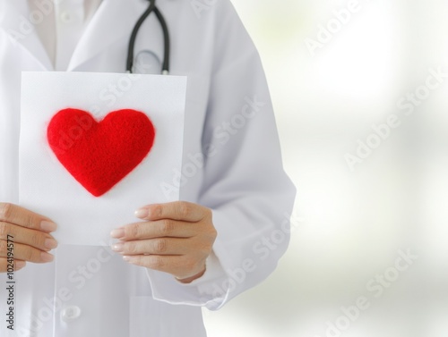 Cardiologist Holding Heart Symbol for Health Awareness